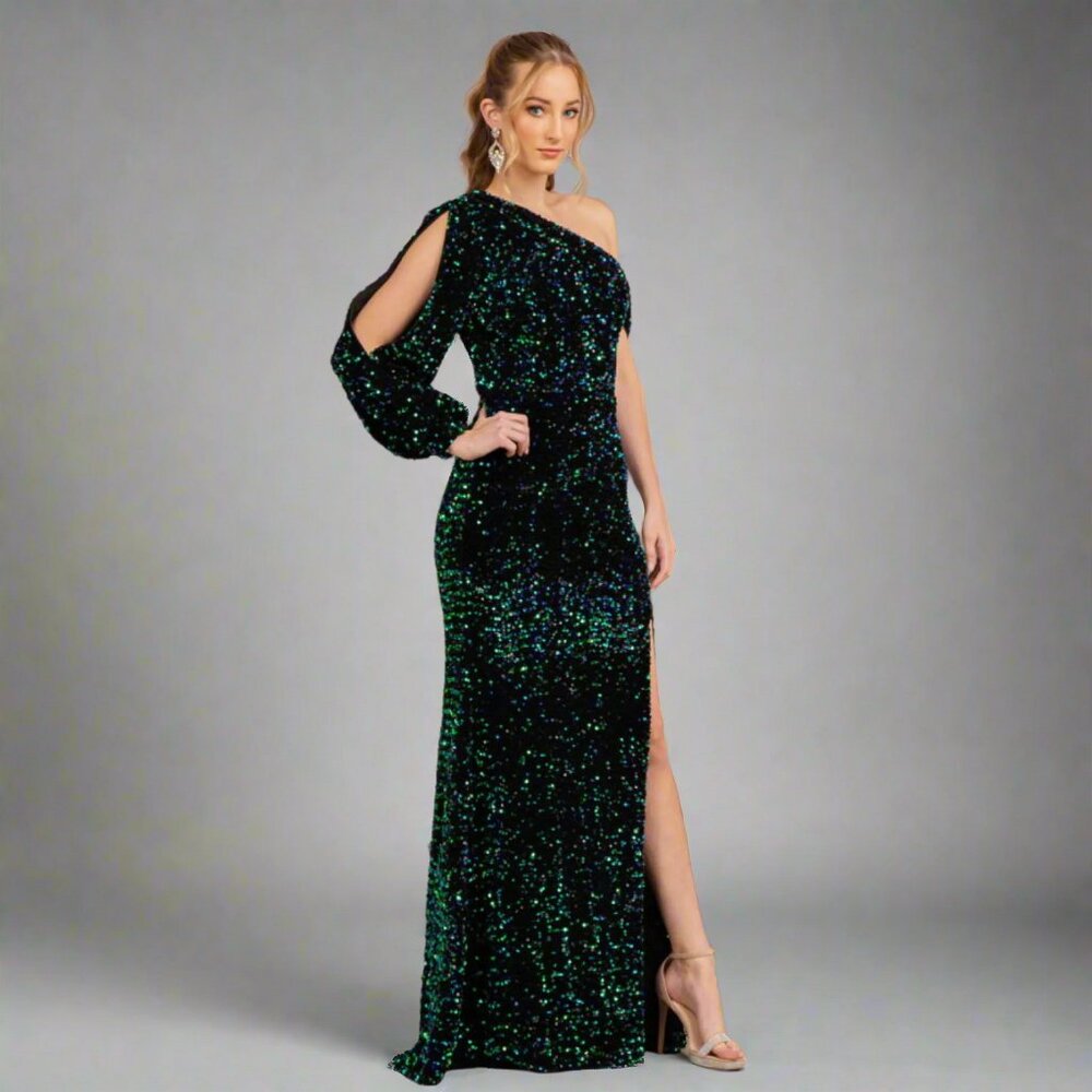 Elizabeth K. emerald sequin dress, size S, NEW WITH TAGS!